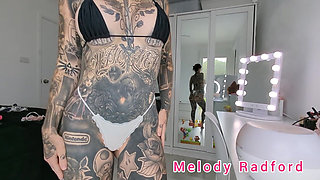 Micro Bikini and Lace G String Try on Haul Petite Goth Fitness Gym MILF Hentai Tatts Melody Radford
