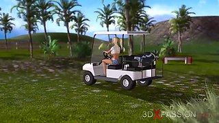 Black guy fucking a hot female golfer in the forest