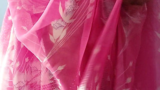 Boy masterbating and cum in a silk seethrough Night Gawun