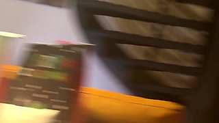 Two Girls One Rc Car to Play with in Shortest Short Miniskirts and on High Heels with Stockings and Over Knee Socks