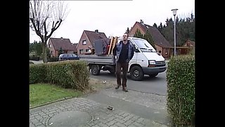 Horny MILF Fucks on Running Truck - Outdoor Sex with Big Ass Brunette