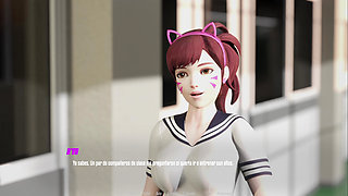 Overwatch XXX - Overwatch D.va Fucking Three Men After Gym - D.va Route