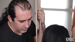 Helpless & Suspended: Amarna Miller & Meg Magic's Anal & Foot Fetish Encounter