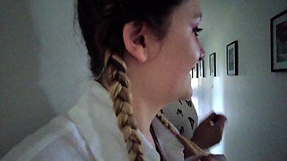Amateur striptease and Solo masturbation