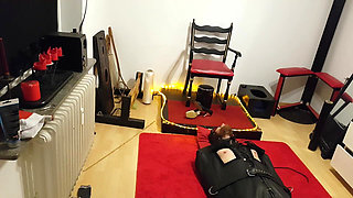 Lave in Leather Sack Part 1 - MILF Domina Teases Bound Cock Edging Denial BDSM