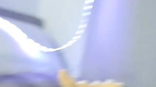 Tranny with big tits tugs on her big cock