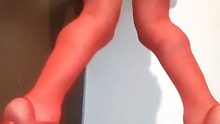 Red Lingerie crossdresser teasing