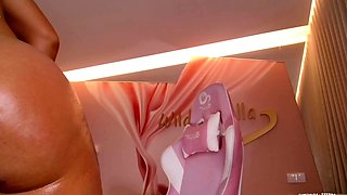 Big Boobed Blonde Masturbates With A Dildo In The Bathroom