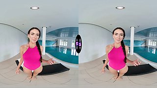 Naughty brunette plays with her Wet Pussy for a stranger - tmwvrnet