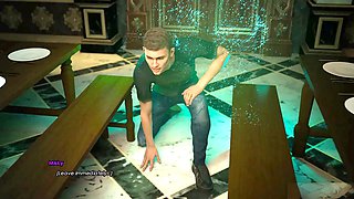 Enthusiastic cartoon ride to climax with wild public action