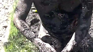 Piggy Humiliation in Mud, Playing with Nettles and Licking Our Feet Nice and Clean