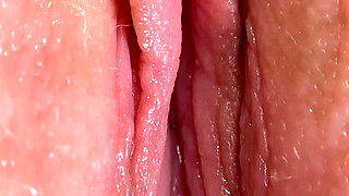 Super Close-up Wet Pink Pussy and Clit Orgasm