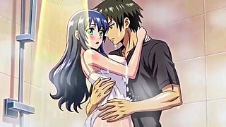 Stepbrother watch stepsister while she is taking shower 3D Anime