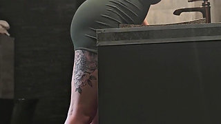 A Camera in a Public Restroom Catches a Strange Man Fucking a Girl Who Is Washing Her Panties.