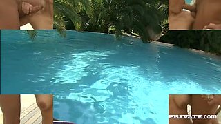Britney Gets a DP Outdoors by Pool before Sucking for a Pearl Necklace - Private Porn Sex Videos