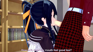 Akeno gives me a blowjob in a public library - DXD NTR Madness Series