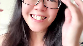 Smoking Asian Girl Smokes Multiple Cigarettes Exposing Her Bouncy C Cup Boobs