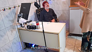 Female Boss Orders Employee to Take off His Clothes and Sucks His Ass