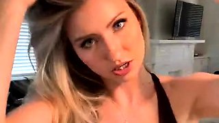 Sensational blonde glamour babe solo and she enjoys it