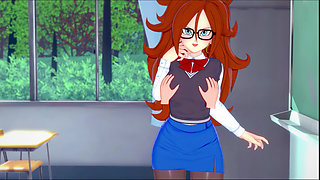 The teacher Android 21 fuck with Gohan on the classroom - DragonBall Zex Series