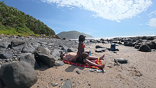 Lost Between Tides and Each Other -horny Ebony MILF Rides Her Lover