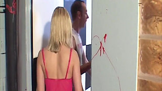 Piss Drenched Blonde Slut Squirting in Bathroom