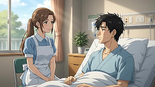 Big tits Nurse seduce her patient by touching his dick while treatment