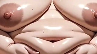Very Obese Woman Solo Masturbation - Dripping Hairy Pussy on Bed