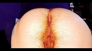 Close-up of hairy butt during my pregnancy