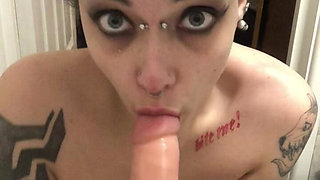 Goth Solo Blue Hair Solo Sloppy BJ