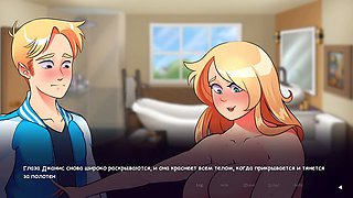 Sexy blonde big natural tits with huge nipples in wild animated scenes