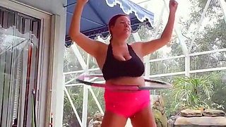Rainy Day Topless Poolside Workout! Would You Be My Personal Trainer?