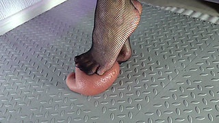 Dildo Big Balls Trampling by Beautiful Feet