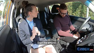 Czech sex - milf driving instructor needs her labia ate to calm her down
