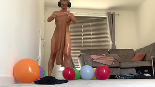 Balloon Popping, Oil, Heels, Nylons, Pantyhose, Thong