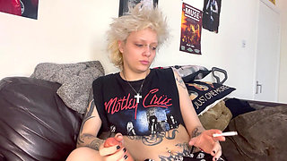 Silent Smoking Handjob JOI Blowjob Spit Long Tongue