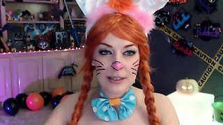 Big boobs camgirl rides her toy on webcam