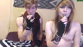 Teenage couple Max and innocent looking Maxine