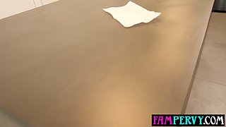 Annyoing teen stepsis wants a taboo ride
